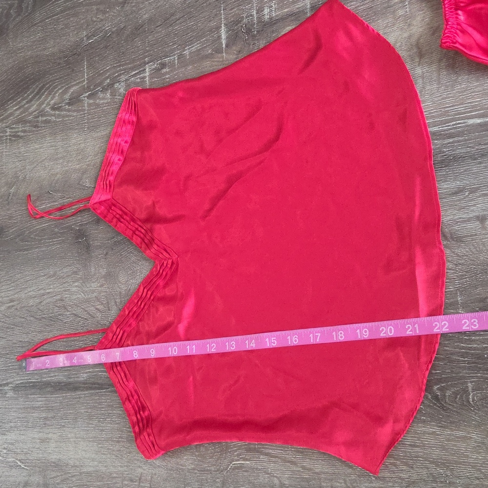 Victoria's Secret Gold Label Red Satin 2 Piece Matching Chemise Set - Picture 6 of 16